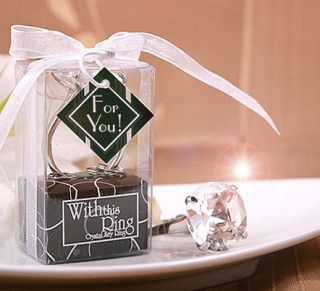 Super Carat Wedding Party Gift Favor Ring Keychain Whit