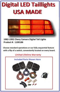 1982 1992 Chevy Camaro Sequential Digital LED Taillights Complete Kit