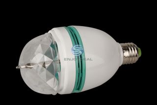 E27 9W 85 240V 3 Color Changing RGB LED Crystal Rotating Lamp Light Bulb