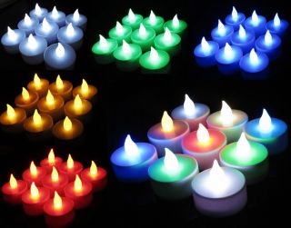 6 Colors Romantic Safty Glaring Flameless Tea Light Battery LED Candles Decor
