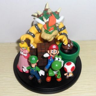 New Super Mario Bros Bowser Princess Luigi Yoshi Toad Goomba Figures Set