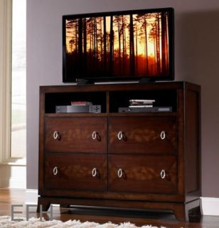 New Lakeside Warm Brown Cherry Finish Wood Media TV Stand Chest Console Cabinet