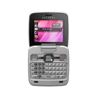 New Chrome Black Alcatel OT 808A 808 Unlocked GSM World Phone QWERTY Flip Phone
