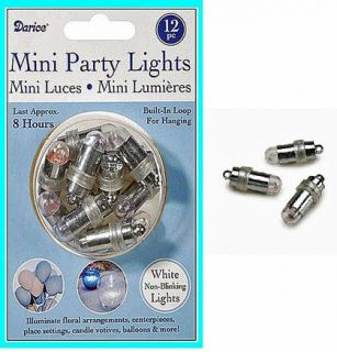 12 White Submersible LED Mini Party Lights Centerpieces Floral Lanterns Balloons