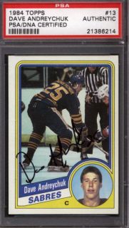 1984 Topps 13 Dave Andreychuk Rookie Sabres Signed Autographed PSA DNA 365844