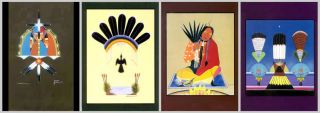 12 Native American Church Peyote Religious Art Postcards Mopope Tsatoke
