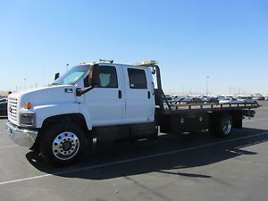 2007 Chevrolet C7500 Crew Cab Slide Bed Flatbed Rollback Tow Truck 