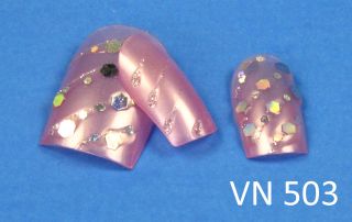 24 Acrylic Pre Glued 3D Designer Art Jewelry French False Nail Tips N T VN503