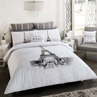 Paris Eiffel Tower Double Full Bed Quilt DOONA Cover Set New