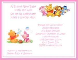 Pooh Tigger Baby Shower Invitations All in 1 Game Pack