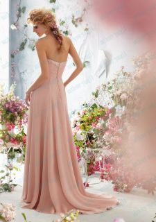 2013A Line Sweetheart Beading Court Train Satin Chiffon Prom Dress Wedding Dress