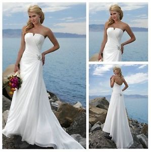 White Ivory Gauze Sexy Beach Wedding Dress V Get Wedding Dress