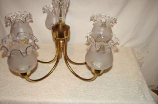 Vintage Chandelier Light Frosted Etched Glass Globes