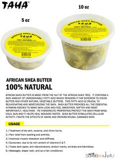 Taha 100 Natural African Shea Butter Raw Unrefined 5oz 10oz Pick One Size