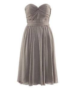 H M Gray Chiffon Strapless Sweetheart Dress XS s 6 36