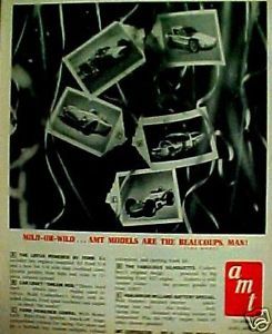1964 Ford Cobra Lotus AMT Plastic Model Car Kit Kids Toy Vintage Trade Paper Ad