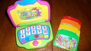2002 Barney PBS Kids Learning Laptop Computer Complete 5 Cartridges Musical Toy