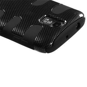 Samsung Galaxy s II 2 T989 T Mobile Hard Soft Rubber Case Carbon Fiber Fishbone