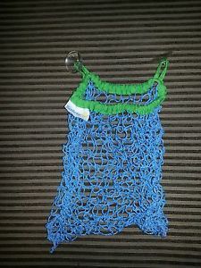 Safety 1st Blue Green Mesh Bag with Suction Cups for Baby Kids Bath Toys