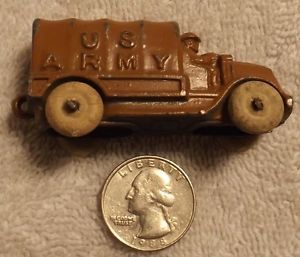 Vintage Tin Cast Iron U s Army Toy Truck Hand Painted