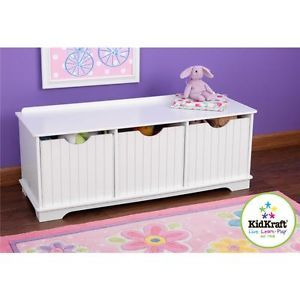 New KidKraft Nantucket Wooden Storage Bench Toy Box Kid's Nursery Furniture