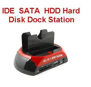 IDE SATA HDD Hard Disk Drive Dock Docking Station eSATA Card Reader USB 2 0