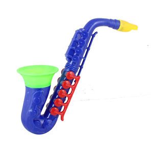 Children Plastic Music Instrument Saxophone Horn Trumpet Toy Royal Blue