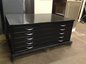 5 Drawer Flat Blue Print File Cabinet by Hamilton Industries