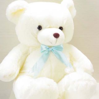 New Large Awesome White Plush Teddy Bear Tie Toy 32"H