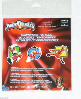 New Power Rangers 2 Sheets Temporary Tattoos Party Favors Supplies
