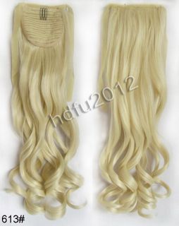 22inch Curly Ponytail Horsetail Hairpiece Clip in Hair Extension Mixed Color 80g