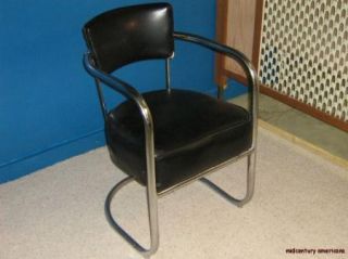 Vtg 1930's Alfons Bach KEM Weber Lloyd Chrome Art Deco Chair Continuous Tube