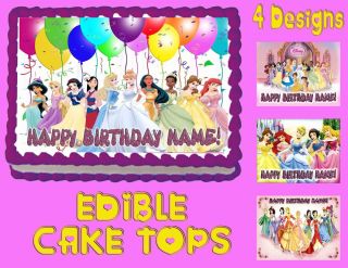 Disney Princess Cake Topper Edible Sugar Picture Rapunzel Cinderella Birthday