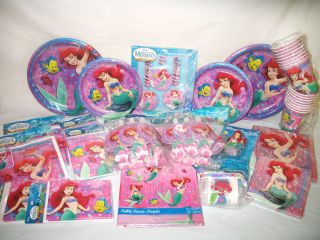 Disney Little Mermaid Birthday Party Supplies for 16 Tablecloth Invitations Game