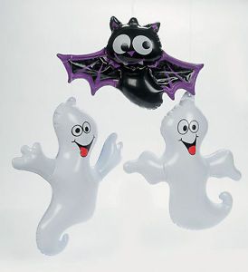 6pc Inflate Ghosts Bat Halloween Decor Haunted House
