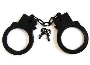 24 Black Plastic Handcuffs with Keys Toy Police Cuffs Play Kids Handcuff New Key