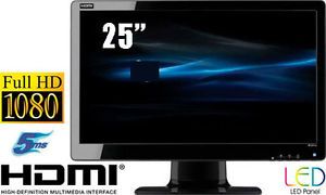 25 inch HP 2511X 25" Widescreen LED Monitor Glossy Panel Frame HDMI DVI VGA