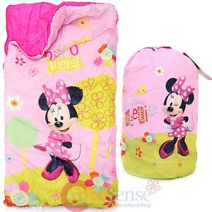 Disney Minnie Mouse Kids Sleeping Bag Slumber Bag with Carry Backpack 30"x 54"