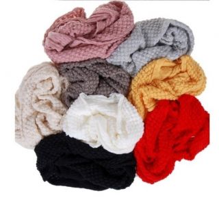 Knitted Hood Circle Cowl Wool Scarf Shawl Wrap Loop Winter Autumn Warmer 5 Color