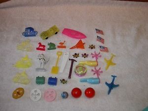 Lot of Old Plastic Kids Toys Junk Drawer Lot Boat Car Planes Animals on Bicycles