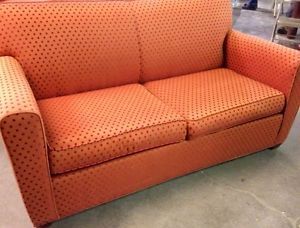 Orange Polka Dot Sofa Sleeper Hide A Bed Couch Matching Chair