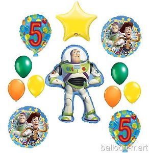5th Birthday Buzz Lightyear Balloons Party Supplies Disney Toy Story Fifth Woody