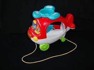 V Tech Explore and Learn Helicopter Pull Toy Baby Kids Toddler Vtech