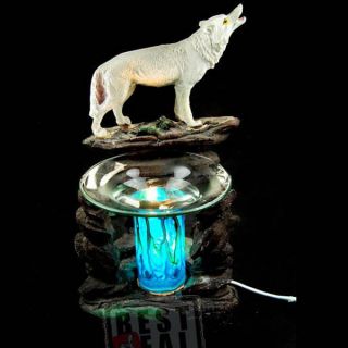Resin Wolf Electric Essential Oil Diffuser Oil Lamp Tart Burner Night Light
