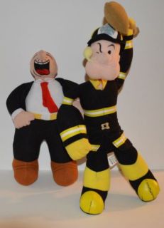 Popeye The Sailor Man Wimpy Plush Fireman 2012 Sugar Loaf 2003 Kelly Toy Pair