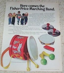 1980 Advertising Page Fisher Price Toys Marching Band Kids Vintage Print Ad