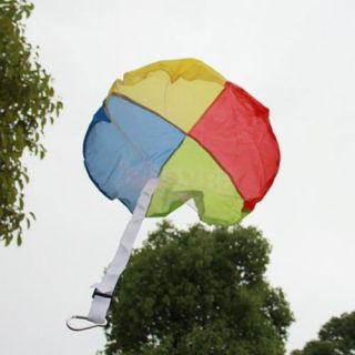 Diameter 25 inch Rainbow Color Kids Outdoor Game Toy Parachute with Carabiner
