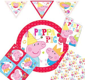 Peppa Pig Childrens Party Plates Cups Napkins Balloons