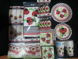 Ladybug Red 1st Birthday Baby Shower Party Supplies Party Set Bundle