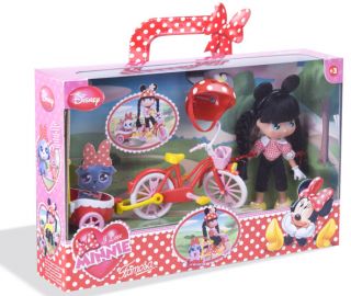 Kids Girls Disney I Love Minnie Romantic Minnie Mouse Doll Bike Box Set Toy